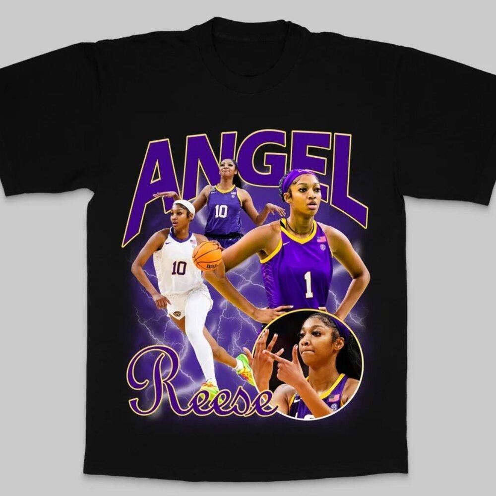 Angel Reese Shirt Black Angel Reese Basketball Lsu Tigers University